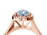 Rose gold Fancy Blue Pear  Cut Halo Solitaire Engagement Ring with Square Band and Four-Prong Setting_70