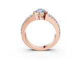 Rose gold Fancy Blue Pear  Cut Halo Split Shank Diamond Ring with Four-Prong Setting_48