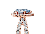Rose gold Fancy Blue Pear  Cut Halo Split Shank Pave Set Ring_67