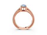 Rose gold Fancy Blue Pear  Cut Milgrain Channel Set Engagement Ring with Solitaire Prong Setting_84
