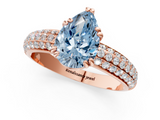 Rose gold Fancy Blue Pear  Cut Pave Diamond Engagement Ring with Channel Set Band and Four-Prong Setting_21