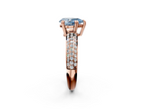 Rose gold Fancy Blue Pear  Cut Pave Diamond Engagement Ring with Channel Set Band and Four-Prong Setting_22
