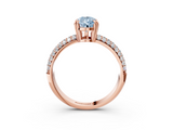 Rose gold Fancy Blue Pear  Cut Pave Diamond Engagement Ring with Channel Set Band and Four-Prong Setting_23