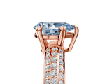 Rose gold Fancy Blue Pear  Cut Pave Diamond Engagement Ring with Channel Set Band and Four-Prong Setting_25