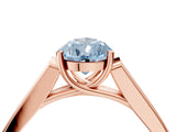 Rose gold Fancy Blue Pear Cut Solitaire Cathedral Diamond Engagement Ring with Channel-Set Band and Four-Prong Setting_7
