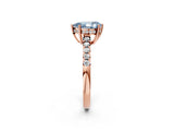Rose gold Fancy Blue Pear Cut Solitaire Diamond Engagement Ring with Pavé Band and Six-Prong Setting_14