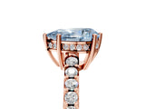 Rose gold Fancy Blue Pear Cut Solitaire Diamond Engagement Ring with Pavé Band and Six-Prong Setting_17