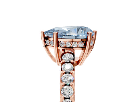 Rose gold Fancy Blue Pear Cut Solitaire Diamond Engagement Ring with Pavé Band and Six-Prong Setting_17