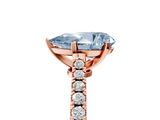 Rose gold Fancy Blue Pear  Cut Solitaire Diamond Engagement Ring with Pave Band and Four-Prong Setting_167