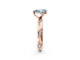 Rose gold Fancy Blue Pear Cut Solitaire Diamond Engagement Ring with Twisted Pave Band and Four-Prong Setting_5