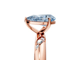 Rose gold Fancy Blue Pear Cut Solitaire Diamond Engagement Ring with Twisted Pave Band and Four-Prong Setting_8