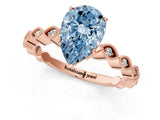 Rose gold Fancy Blue Pear Cut Solitaire Diamond Ring with Infinity Twist Band and Four-Prong Setting_1