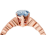 Rose gold Fancy Blue Pear Cut Solitaire Diamond Ring with Infinity Twist Band and Four-Prong Setting_4