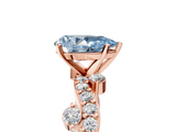 Rose gold Fancy Blue Pear  Cut Solitaire Diamond Twisted Band with Pave Setting_33