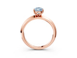 Rose gold Fancy Blue Pear  Cut Solitaire Engagement Ring with Flat Band and Four-Prong Setting 4