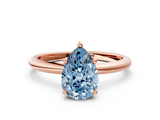 Rose gold Fancy Blue Pear  Cut Solitaire Engagement Ring with Four-Prong Setting and Classic Band_20