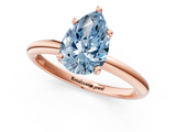 Rose gold Fancy Blue Pear  Cut Solitaire Engagement Ring with Four-Prong Setting and Classic Band_21