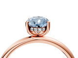 Rose gold Fancy Blue Pear  Cut Solitaire Engagement Ring with Four-Prong Setting and Classic Band_24