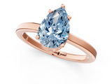 Rose gold Fancy Blue Pear  Cut Solitaire Engagement Ring with Four-Prong Setting on a Classic Band_21