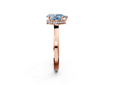 Rose gold Fancy Blue Pear  Cut Solitaire Engagement Ring with Four-Prong Setting on a Classic Band_22