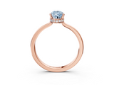 Rose gold Fancy Blue Pear  Cut Solitaire Engagement Ring with Four-Prong Setting on a Classic Band_23