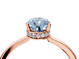 Rose gold Fancy Blue Pear  Cut Solitaire Engagement Ring with Four-Prong Setting on a Classic Band_24