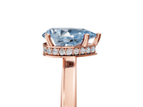 Rose gold Fancy Blue Pear  Cut Solitaire Engagement Ring with Four-Prong Setting on a Classic Band_25