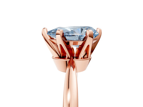 Rose gold Fancy Blue Pear Cut Solitaire Engagement Ring with Six-Prong Setting and Tapered Band_5