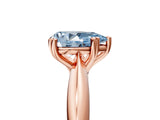 Rose gold Fancy Blue Pear  Cut Solitaire Engagement Ring with Tapered Band and Four-Prong Setting
