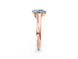Rose gold Fancy Blue Pear Cut Solitaire Engagement Ring with Tapered Band and Four-Prong Setting_5