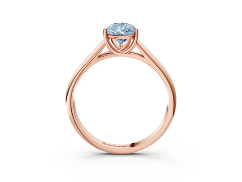 Rose gold Fancy Blue Pear Cut Solitaire Engagement Ring with Tapered Band and Four-Prong Setting_6