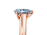 Rose gold Fancy Blue Pear Cut Solitaire Engagement Ring with Tapered Band and Four-Prong Setting_8