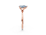 Rose gold Fancy Blue Pear  Cut Solitaire Engagement Ring with Thin Band and Four-Prong Setting_5