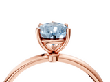 Rose gold Fancy Blue Pear  Cut Solitaire Engagement Ring with Thin Band and Four-Prong Setting_7