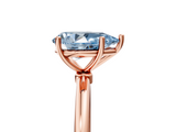 Rose gold Fancy Blue Pear  Cut Solitaire Engagement Ring with Thin Band and Four-Prong Setting_8