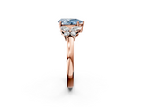 Rose gold Fancy Blue Pear  Cut Solitaire Floral Diamond Ring with Four-Prong Setting_39
