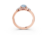 Rose gold Fancy Blue Pear  Cut Solitaire Floral Diamond Ring with Four-Prong Setting_40