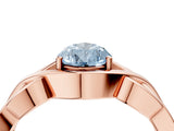 Rose gold Fancy Blue Pear Cut Solitaire Intertwined Band Prong Setting Ring_4