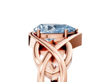 Rose gold Fancy Blue Pear Cut Solitaire Intertwined Band Prong Setting Ring_5