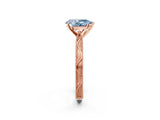 Rose gold Fancy Blue Pear Cut Solitaire Milgrain Engraved Band with Four-Prong Setting_2