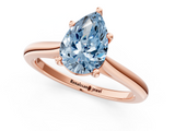 Rose gold Fancy Blue Pear  Cut Solitaire Ring with Cathedral Band and Four-Prong Setting_39