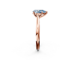 Rose gold Fancy Blue Pear  Cut Solitaire Ring with Cathedral Band and Four-Prong Setting_40