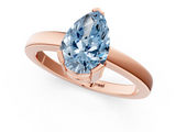 Rose gold Fancy Blue Pear  Cut Solitaire Ring with Four-Prong Setting and Classic Band_48