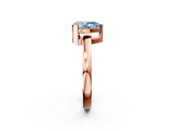 Rose gold Fancy Blue Pear  Cut Solitaire Ring with Four-Prong Setting and Classic Band_49