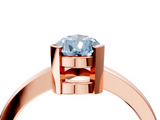Rose gold Fancy Blue Pear  Cut Solitaire Ring with Four-Prong Setting and Classic Band_51