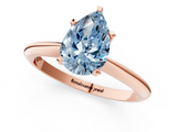 Rose gold Fancy Blue Pear  Cut Solitaire Ring with Four-Prong Setting on a Classic Band_48
