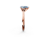 Rose gold Fancy Blue Pear  Cut Solitaire Ring with Four-Prong Setting on a Classic Band_49