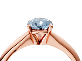 Rose gold Fancy Blue Pear  Cut Solitaire Ring with Four-Prong Setting on a Classic Band_51