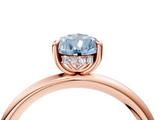 Rose gold Fancy Blue Pear  Cut Solitaire Ring with Thin Band and Four-Prong Setting_19