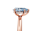 Rose gold Fancy Blue Pear  Cut Solitaire Ring with Thin Band and Four-Prong Setting_20